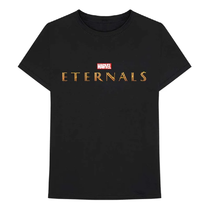 Marvel Comics | Official Band T-Shirt | Eternals Logo Houndstooth Herringbone Solid