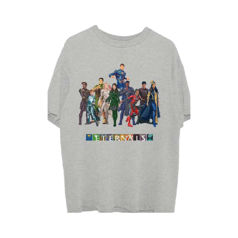 Marvel Comics | Official Band T-Shirt | Eternals Colour Block Characters Anti-Shrink Durable Soft