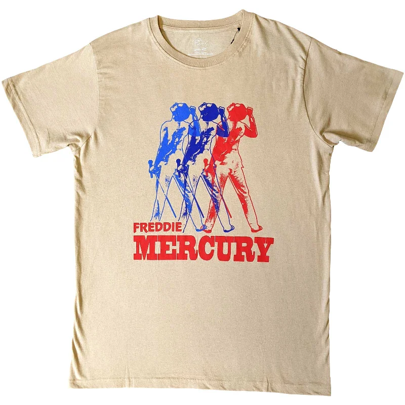 Freddie Mercury | Official Band T-Shirt | Multicolour Photo Satin Blend Silk Blend Wool Blend