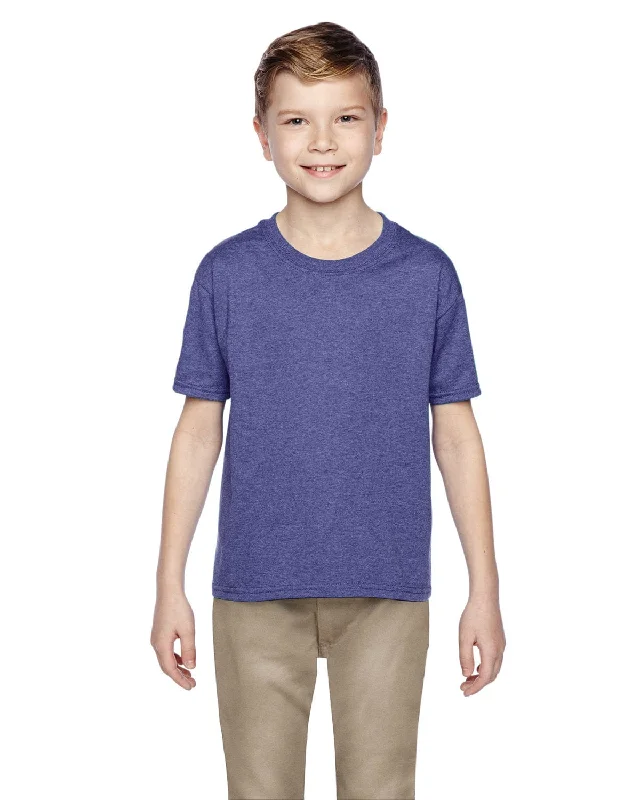 Fruit of the Loom Youth T-Shirt | Retro Hth Purp Cashmere Blend Cotton Blend Poly Blend