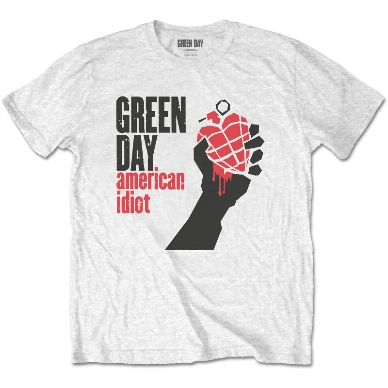 Green Day | Official Band T-Shirt | American Idiot Spandex Blend Rayon Blend Denim Blend