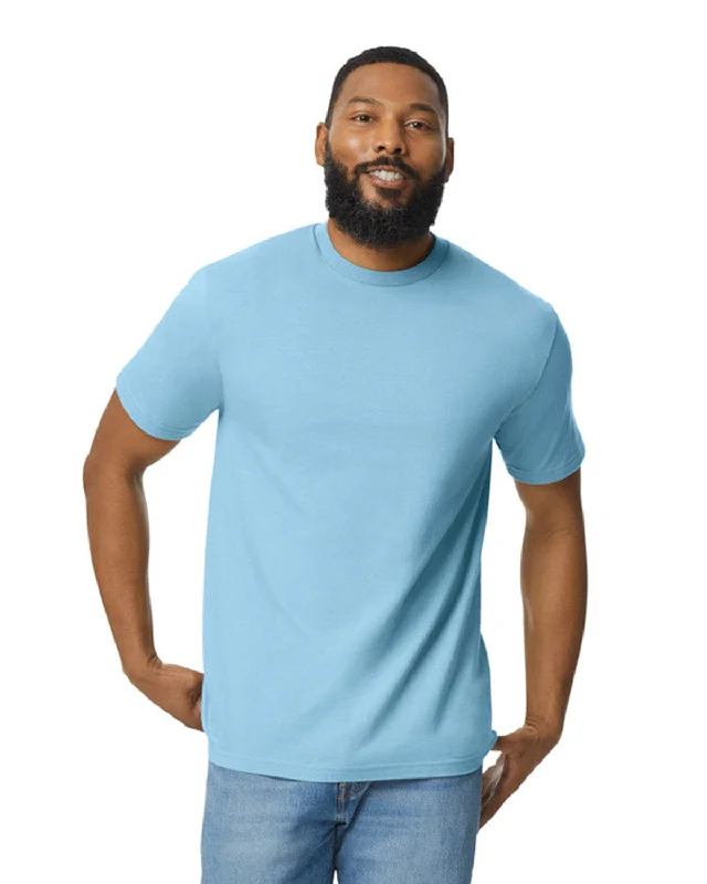 Gildan Unisex Softstyle Midweight T-Shirt | Light Blue Lace Blend Ribbed Blend Corduroy Blend