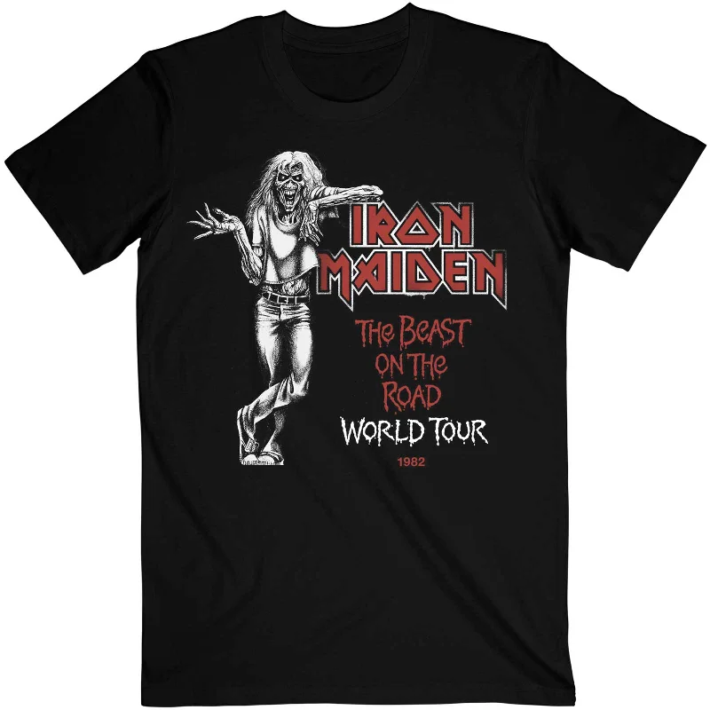 Iron Maiden | Official Band T-Shirt | Beast Over Hammersmith World Tour '78 Real Fur Shearling Chenille