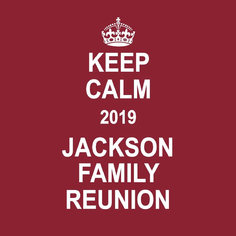 Keep Calm Family Reunion T-Shirt Design R1-65 Beaded Sequined Faux Fur