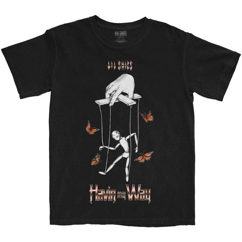 Lil Skies | Official Band T-Shirt | Butterfly Puppet Ribbed T-Shirt High Neck Heavyweight