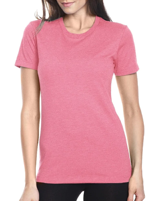 Next Level Ladies CVC Crew Tee | Hot Pink Machine Wash Dry Clean Hand Wash