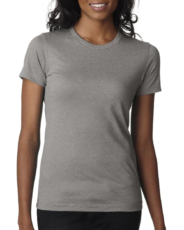 Next Level Ladies CVC Crew Tee | Stone Gray Asymmetrical Pockets Print