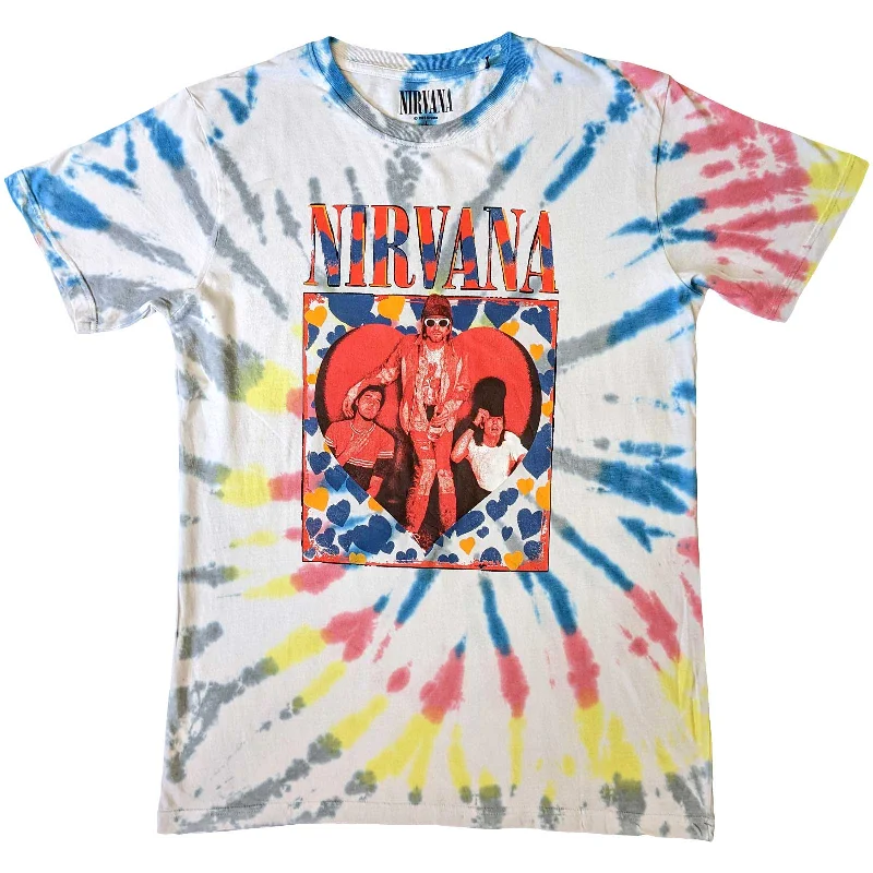 Nirvana | Official Band T-Shirt | Heart (Wash Collection) Zippered Buttoned Snapped