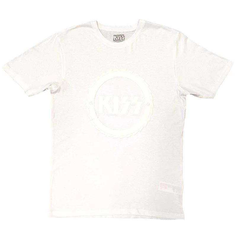 Nirvana | Official Band T-Shirt | White Happy Face (Hi-Build) Collared T-Shirt Boat Neck A-Line