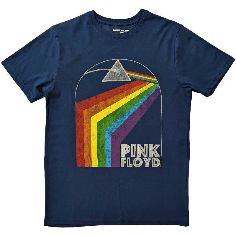 Pink Floyd | Official Band T-Shirt | Prism Arch Blue Spandex Blend Rayon Blend Denim Blend