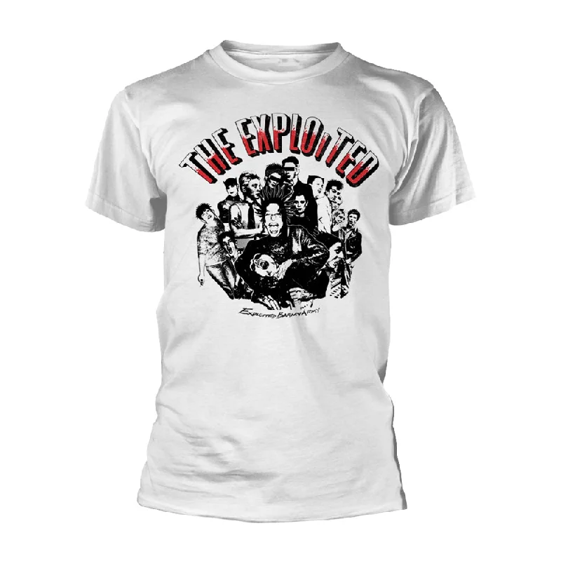 The Exploited | Official Band T-Shirt | Barmy Army (White) Ribbed T-Shirt High Neck Heavyweight