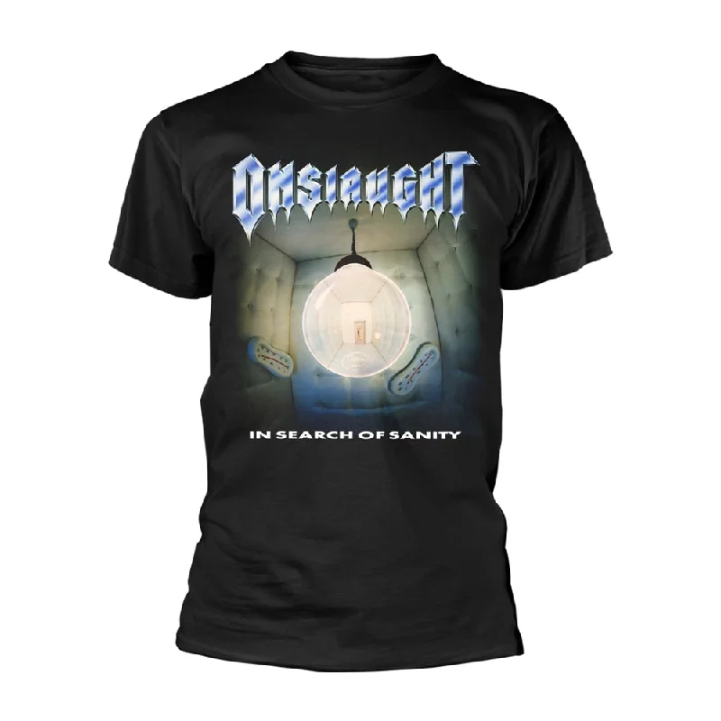 Onslaught | Official Band T-Shirt | In Search Of Sanity Hooded Caped Shawl Collar