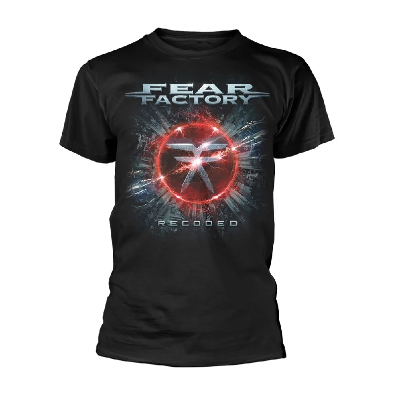 Fear Factory | Official Band T-Shirt | Recoded (Back Print) Ribbed Striped Patterned