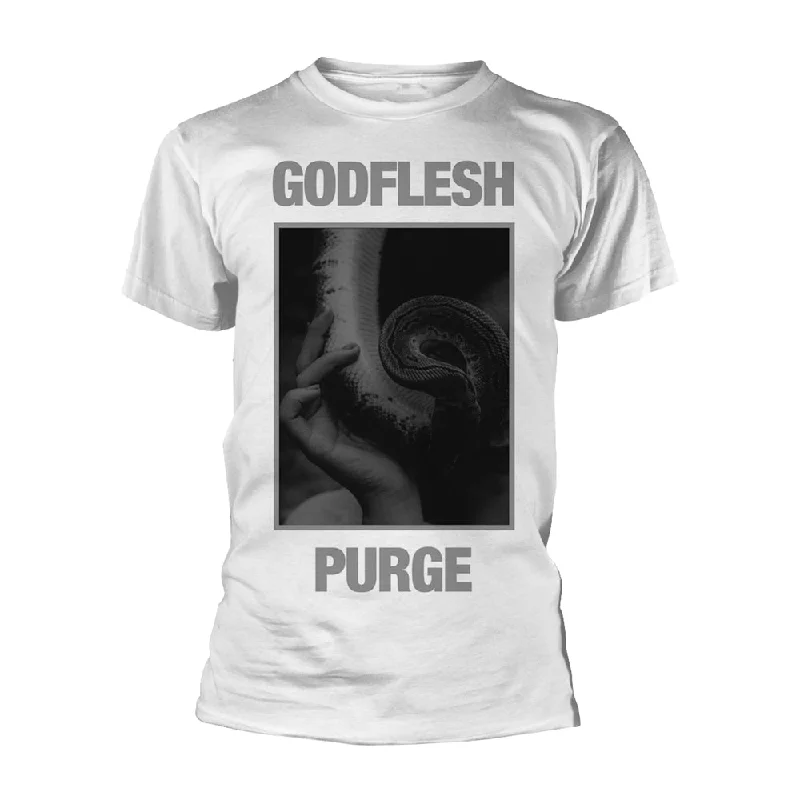 Godflesh | Official Band T-Shirt | Purge (White) Houndstooth Herringbone Solid