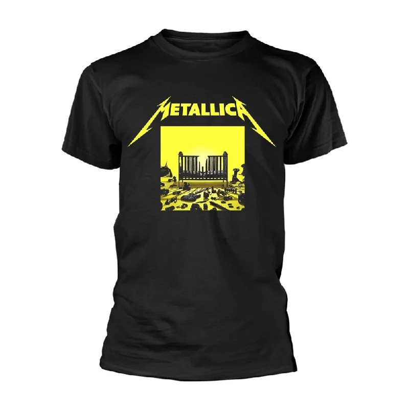 Metallica | Official Band T-Shirt | M72 Square Cover (Back Print) Notch Collar Peter Pan Collar Cowl Neck