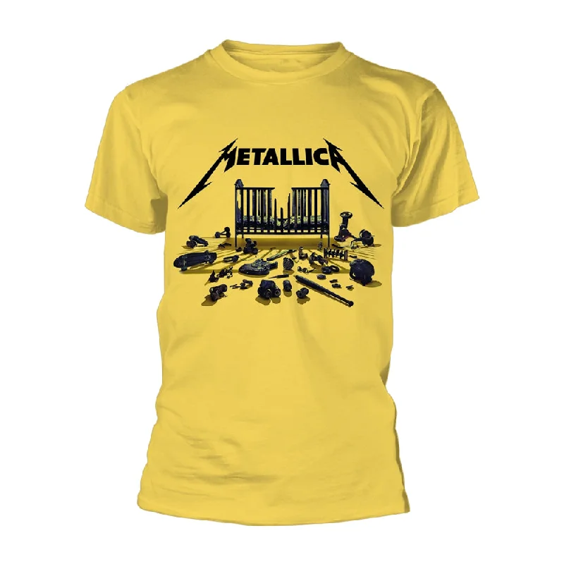 Metallica | Official Band T-Shirt | Simplified Cover Striped Floral Plaid