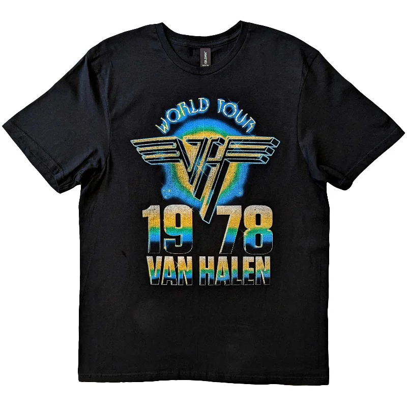 Van Halen | Official Band T-Shirt | World Tour '78 Welt Pockets Slit Pockets Flap Pockets