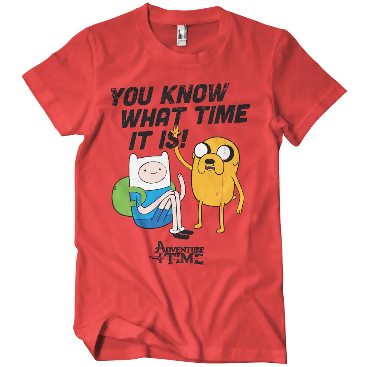 Adventure Time | Official Band T-Shirt | It's Adventure Time (red) Graphic T-Shirt Round Neck Polyester