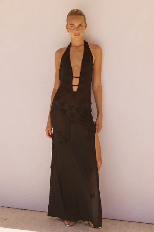 BILINA MAXI DRESS - BLACK Classic Tulle Maxi Dress