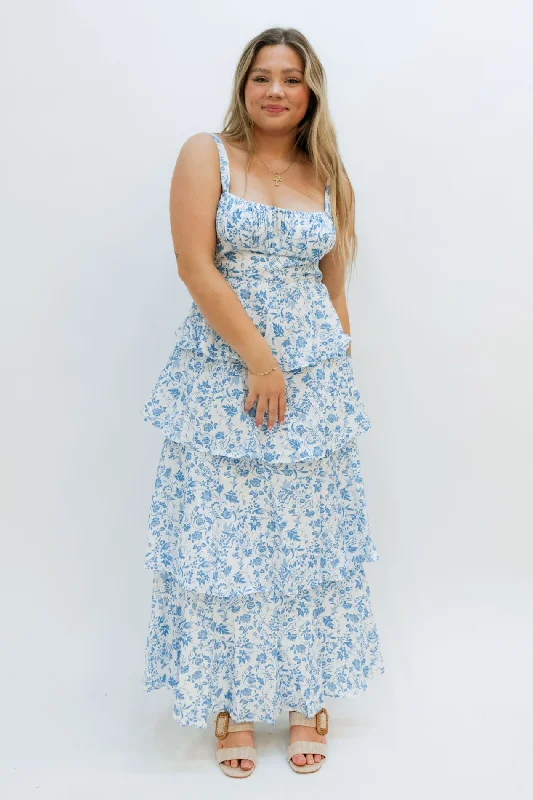 Charleston Tiered Maxi Dress Elegant Silk Maxi Dress