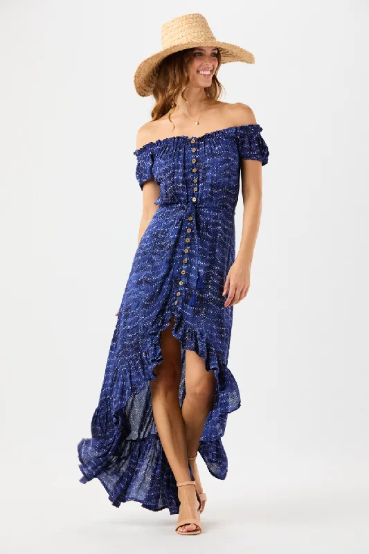 Riviera Maxi Dress Stylish Button-Up Maxi Dress