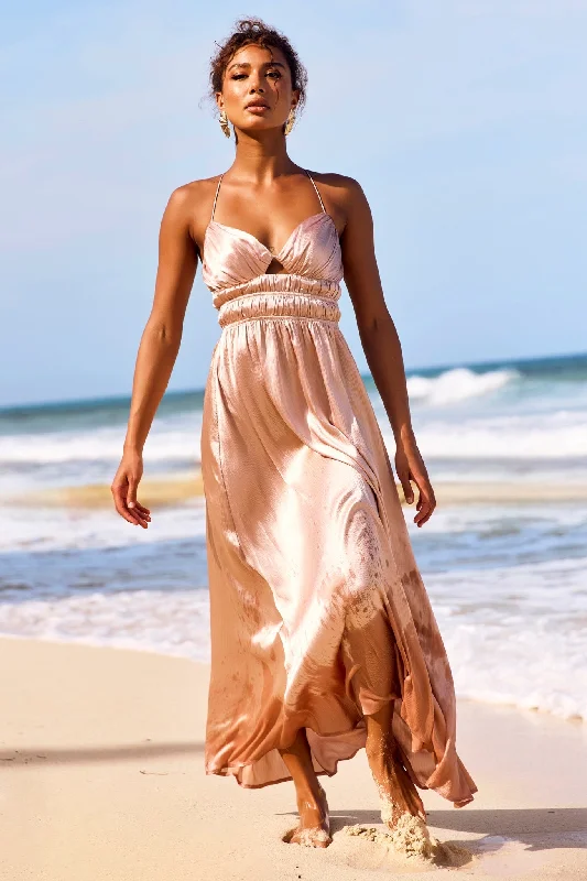 Way To You Maxi Dress - Champagne Stylish Boho Maxi Dress