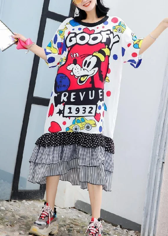 Chic patchwork cotton clothes Women Sewing white prints Maxi Dress summer Fashionable Printed Maxi Dress Chic patchwork cotton clothes Women Sewing white prints Maxi Dress summer Fashionable Printed Maxi Dress