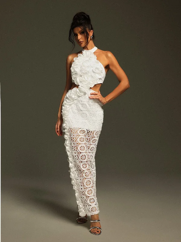 Festus Halterneck Cutout Bandage Maxi Dress Classic Strapless Maxi Dress