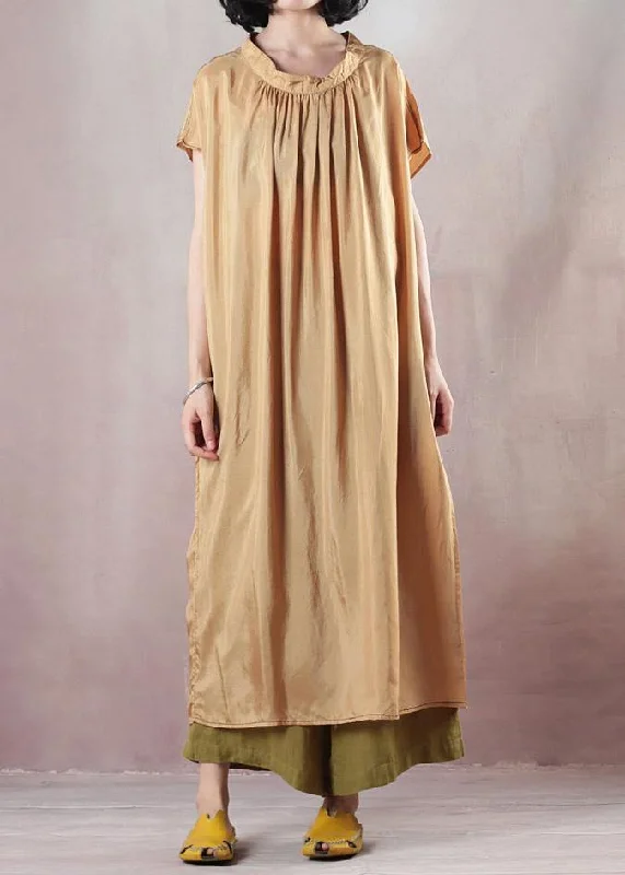 Modern o neck cotton summer clothes For Women Photography light yellow Maxi Dresses Fashionable Maxi Dress with Fringe Modern o neck cotton summer clothes For Women Photography light yellow Maxi Dresses Fashionable Maxi Dress with Fringe