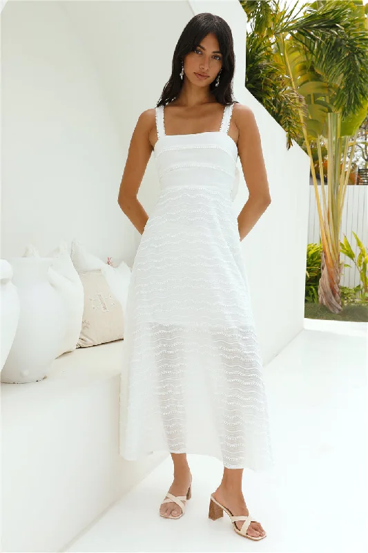 Speak Of Angels Maxi Dress White Comfortable Ruffle Hem Maxi Dress