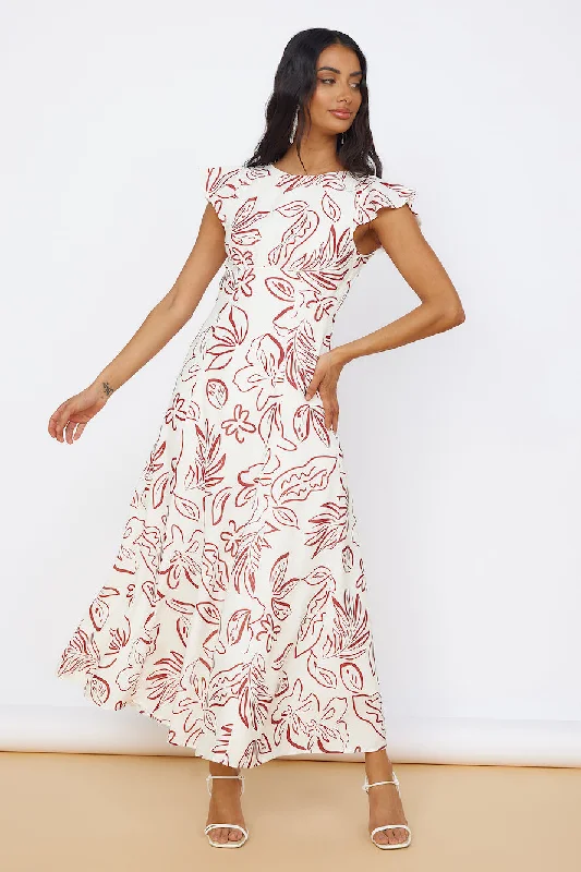 Star of Destiny Maxi Dress White Comfortable Ruffle Maxi Dress