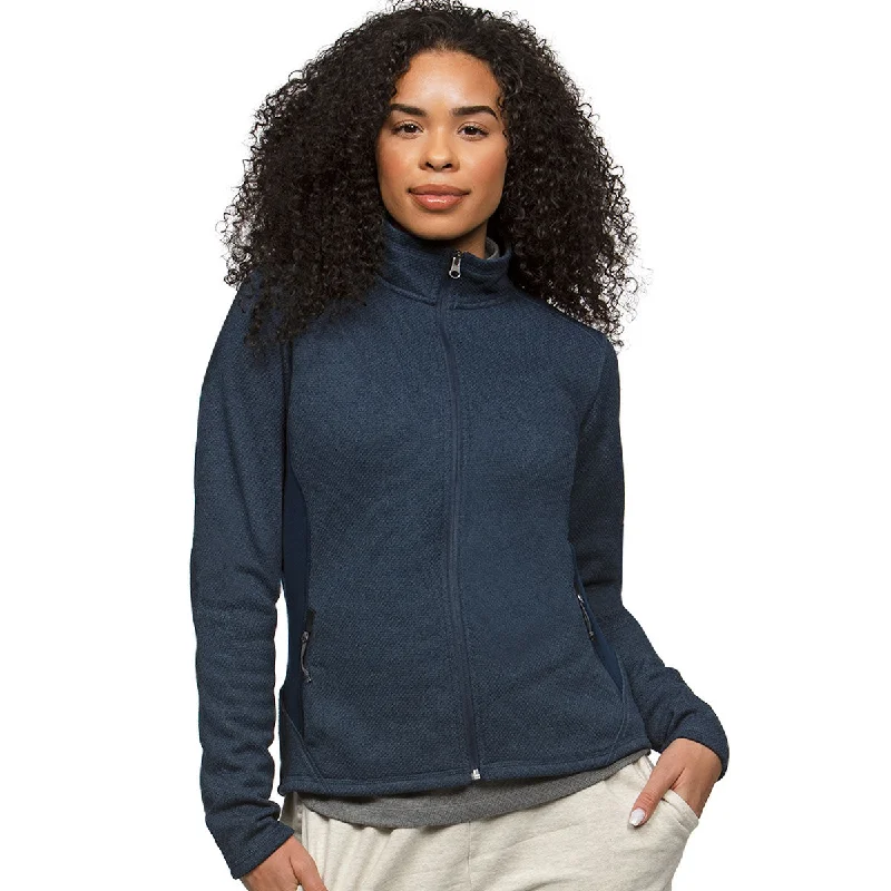 Antigua Women's Navy Heather Multi Course Jacket Cardigan Sweater Pullover