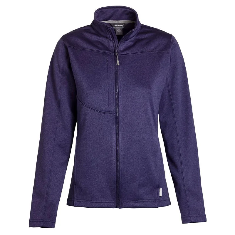 Landway Women's Heather Purple Flash Bonded Jacket Welt Pockets Slit Pockets Flap Pockets