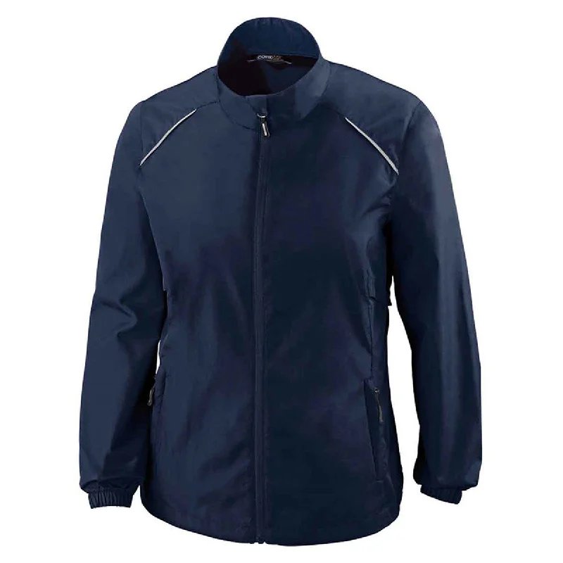 Core 365 Women's Classic Navy Motivate Unlined Lightweight Jacket Bomber Jacket Anorak Windbreaker