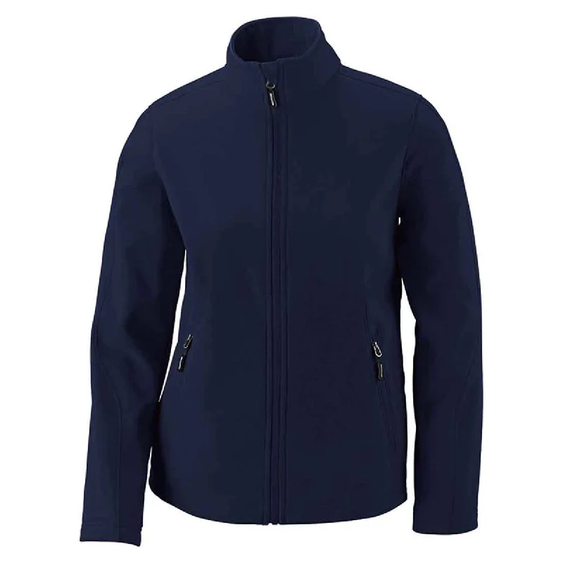 Core 365 Women's Classic Navy Cruise Two-Layer Fleece Bonded Soft Shell Jacket Striped Jacket Polka Dot Jacket Floral Jacket