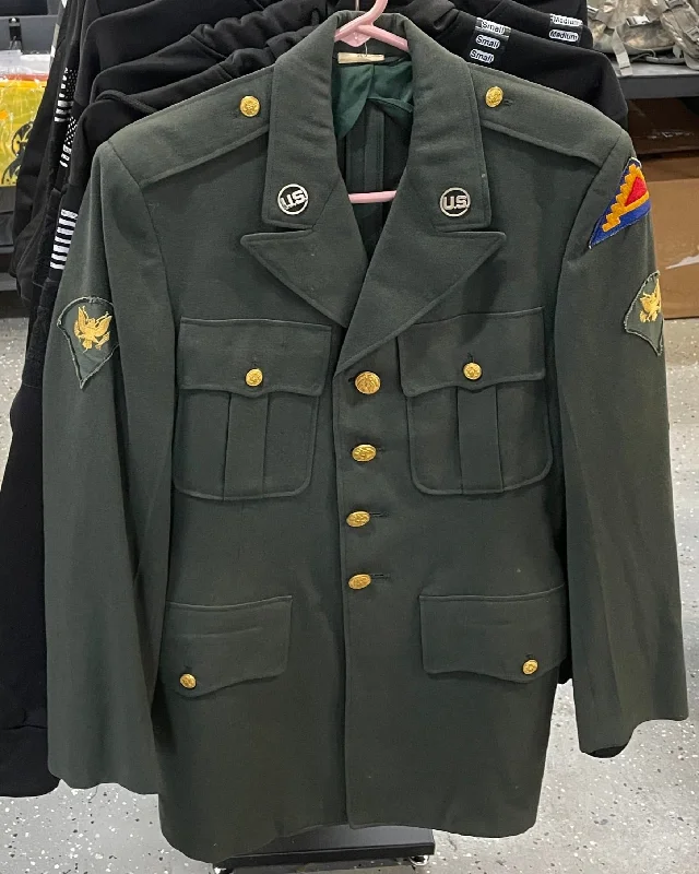 RARE!! Collectible 1960s U.S. Army Enlisted Service Green Uniform (36r Jacket~ Issued 7th Army "Seven Steps to Hell" Faux Fur Jacket Real Fur Jacket Shearling Jacket