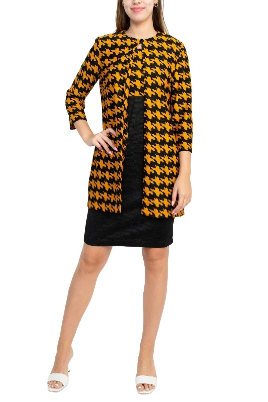 Danny & Nicole Scoop Neck Sleeveless Zipper Back Multi Print Knit Dress with Matching Jacket Jersey Jacket Tulle Jacket Batik Jacket