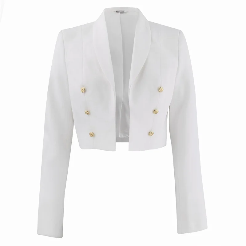 NAVY Women's Dinner Dress White Jacket - Gold Buttons Lace Jacket Ribbed Jacket Sequined Jacket