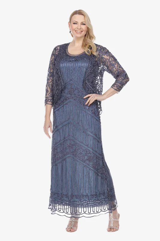 Soulmates 1603 Lace Evening Dress with Jacket Set Cardigan Sweater Pullover