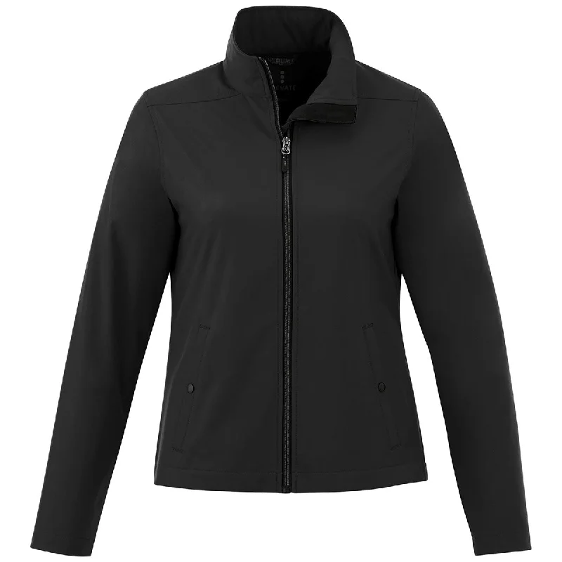 Elevate Women's Black Karmine Softshell Jacket Chenille Fabric Brocade Fabric Lace Fabric