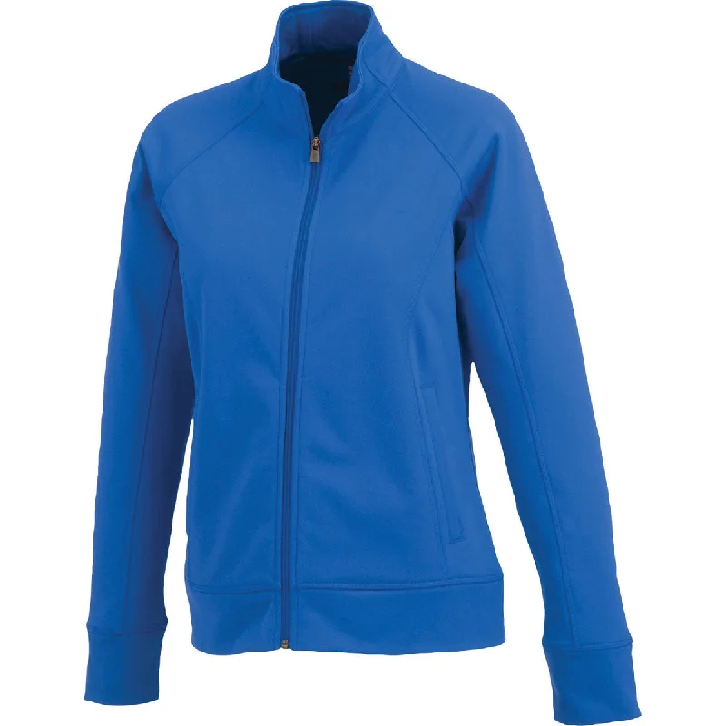 Elevate Women's Olympic Blue Okapi Knit Jacket Welt Pockets Slit Pockets Flap Pockets