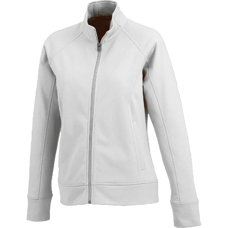 Elevate Women's White Okapi Knit Jacket Appliqued Jacket Beaded Jacket Sequined Jacket