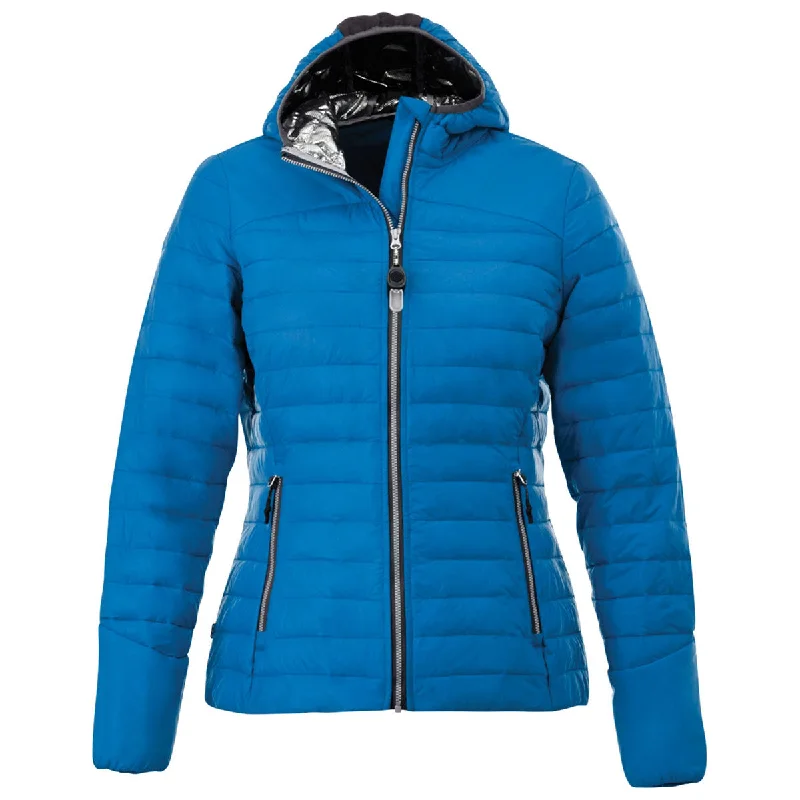 Elevate Women's Olympic Blue Silverton Packable Insulated Jacket Appliqued Jacket Beaded Jacket Sequined Jacket