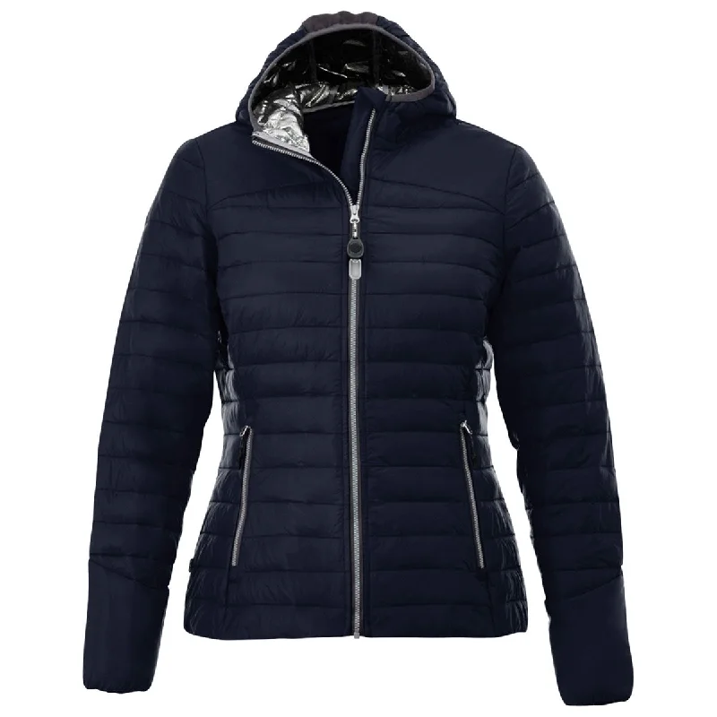 Elevate Women's Vintage Navy Silverton Packable Insulated Jacket Cotton Jacket Linen Jacket Terry Jacket