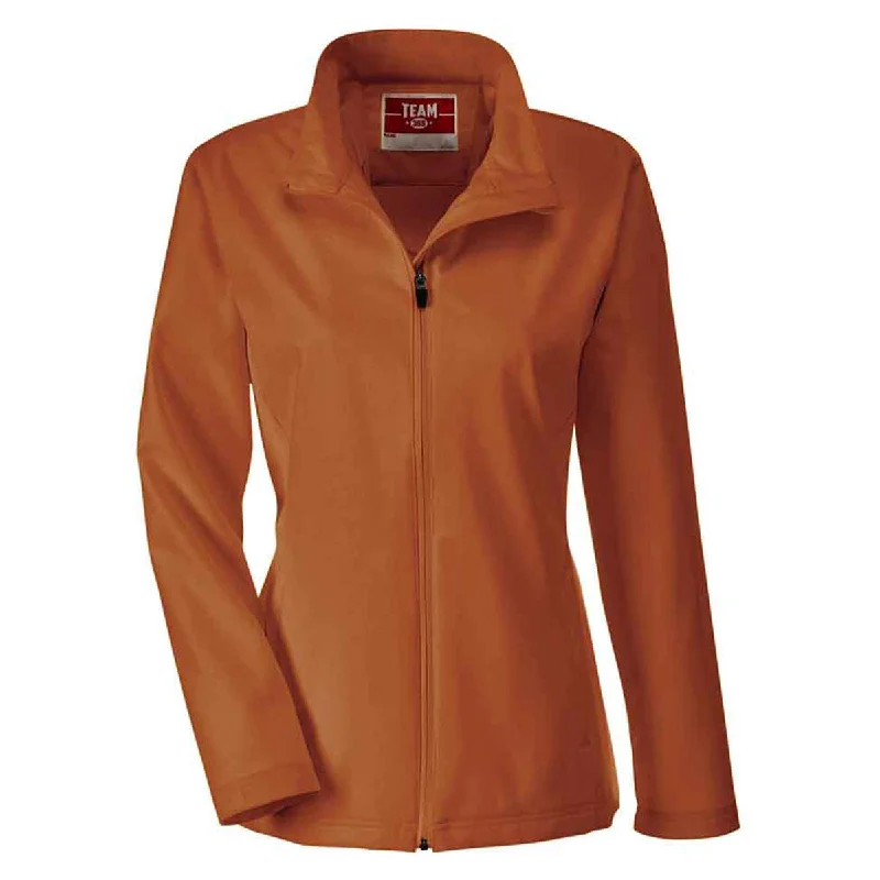 Team 365 Women's Sport Burnt orange Leader Soft Shell Jacket Knit Jacket Woven Jacket Fleece Jacket