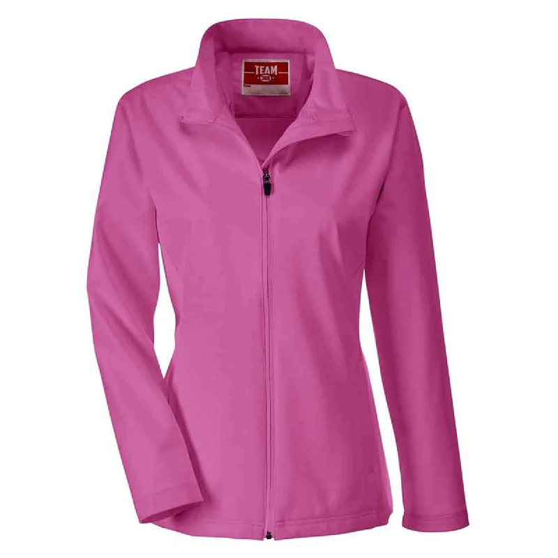 Team 365 Women's Sport Charity Pink Leader Soft Shell Jacket Wool Jacket Cashmere Jacket Tweed Jacket