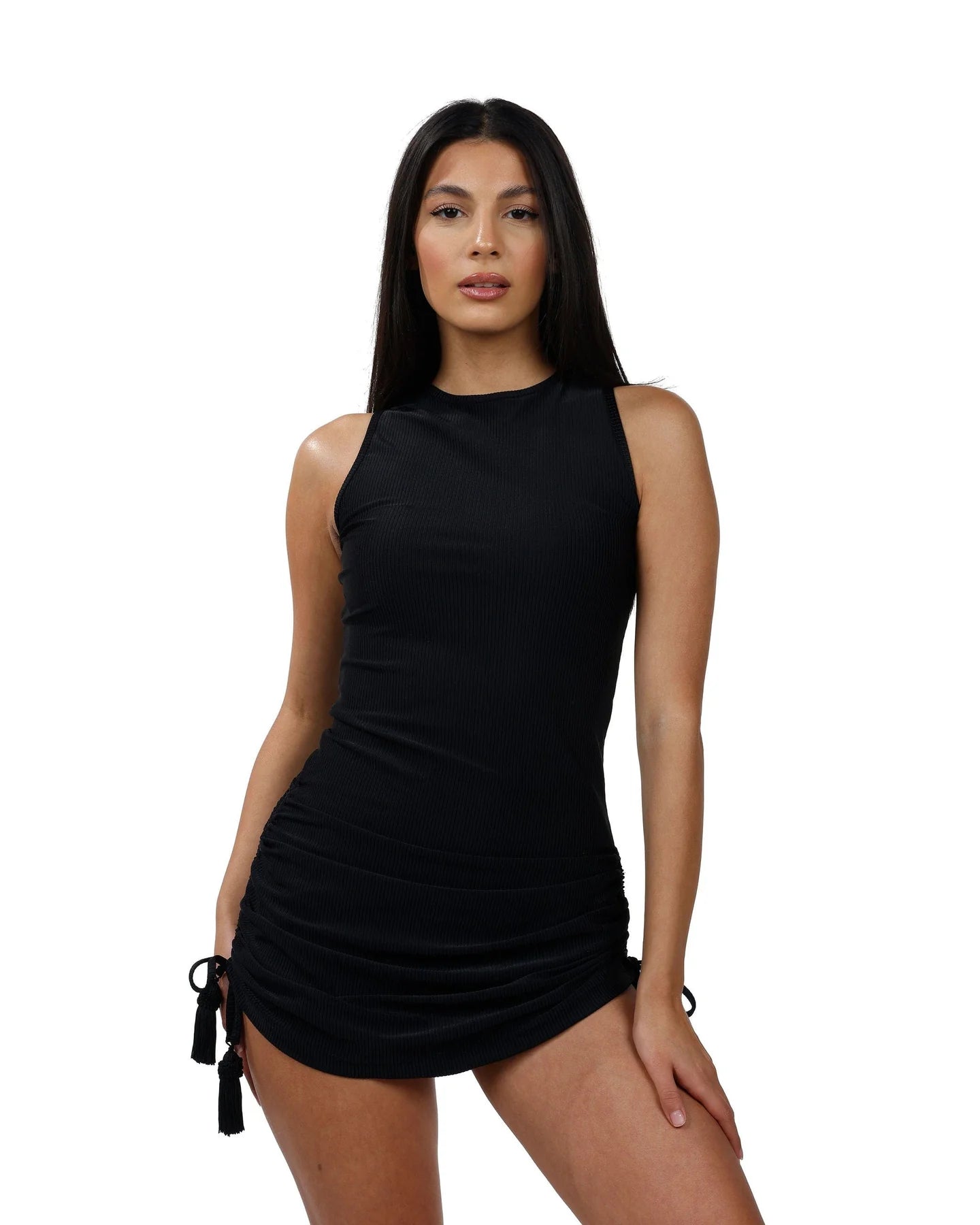 Beach Babe Mini Dress - Onyx Chic Puff Sleeve Mini Dress