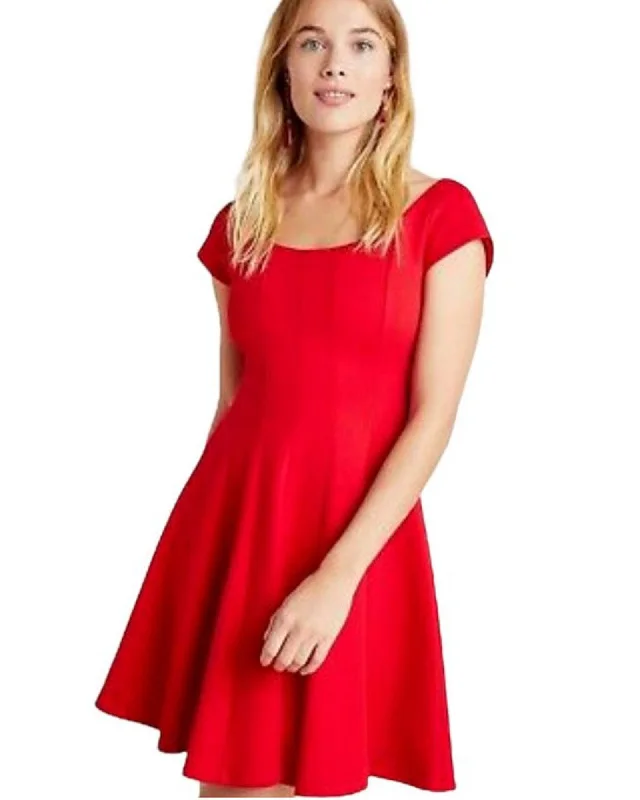 "Aston" red mini dress Stylish Short-Sleeve Mini Dress