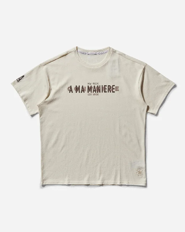 Men's A Ma Maniére Gold Standard T-Shirt Egret Mesh Fabric Canvas Fabric Denim Fabric Men's A Ma Maniére Gold Standard T-Shirt Egret Mesh Fabric Canvas Fabric Denim Fabric