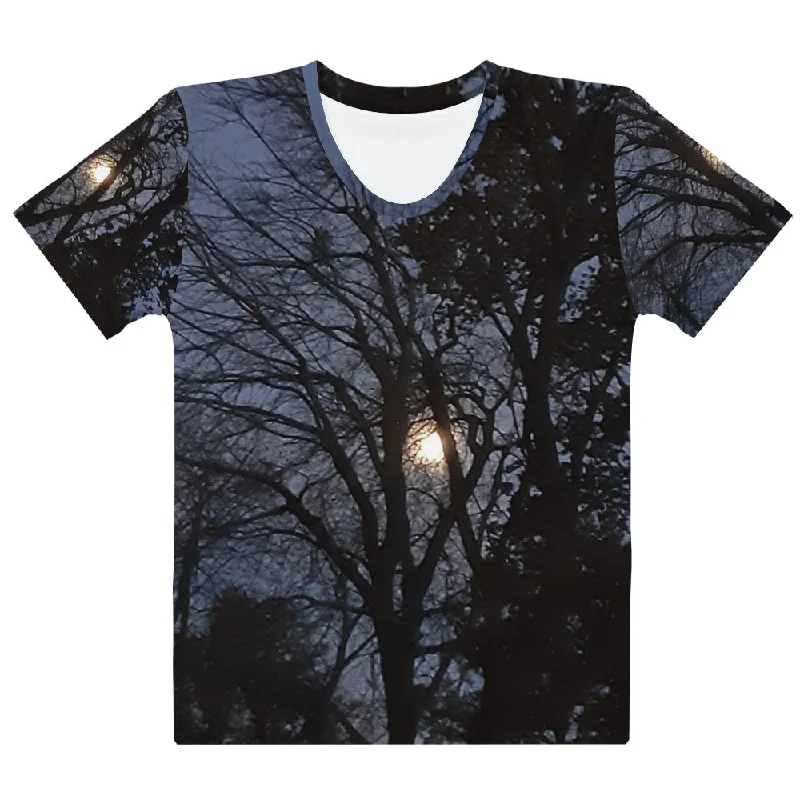 GG - Women's crew neck T-shirt - Trees & Moon Rayon Fabric Velvet Fabric Corduroy Fabric GG - Women's crew neck T-shirt - Trees & Moon Rayon Fabric Velvet Fabric Corduroy Fabric